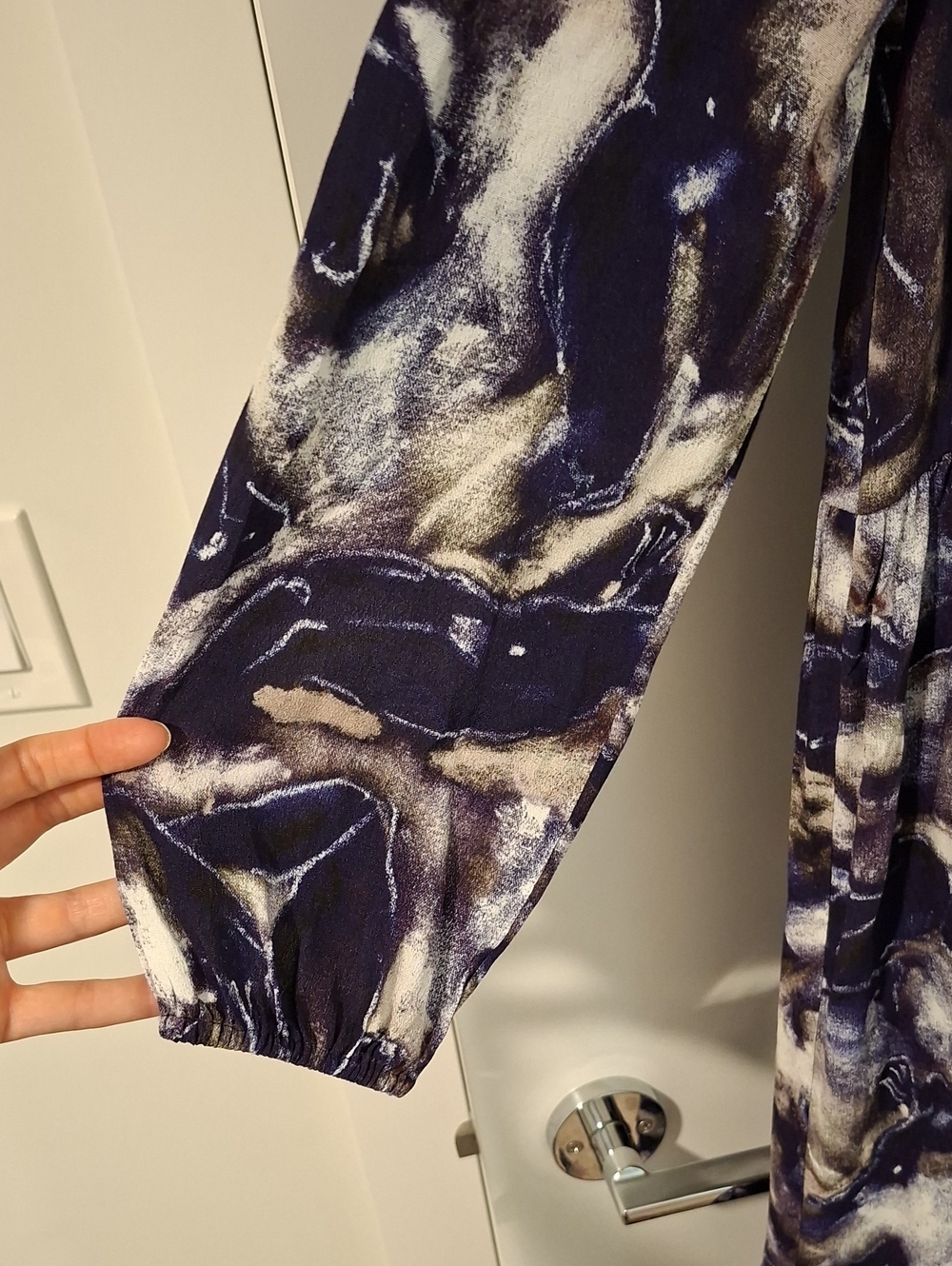 Wilfred Boho Purple Tie-dye/Marble-print "Barossa" Tiered Maxi Dress (US S) - Picture 4 of 9